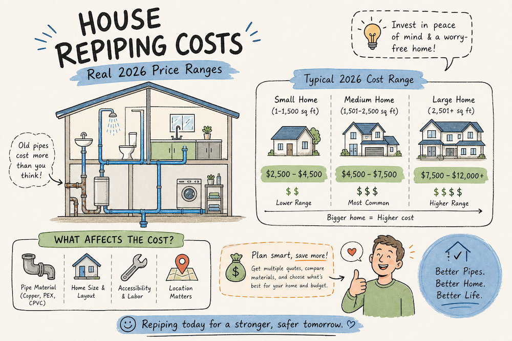 House Repiping Cost Breakdown: Real 2026 Price Ranges